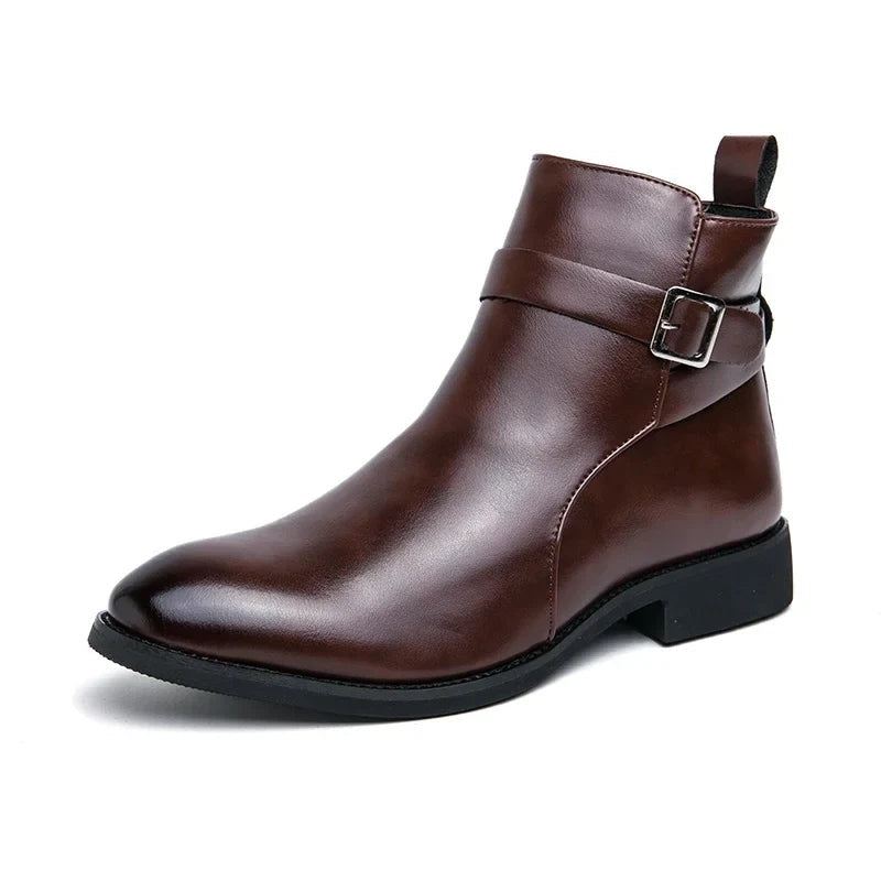 Asher | Men's Leather Chelsea Boots Side Zipper Ankle