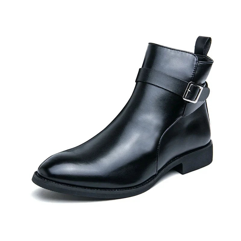 Asher | Men's Leather Chelsea Boots Side Zipper Ankle