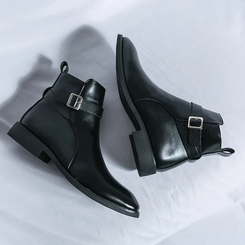 Asher | Men's Leather Chelsea Boots Side Zipper Ankle