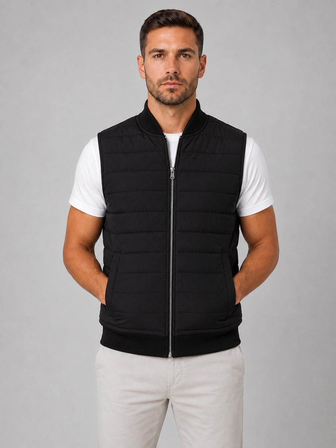 Miles | Men's Quilted Vest Stand Collar Zip Up Puffer