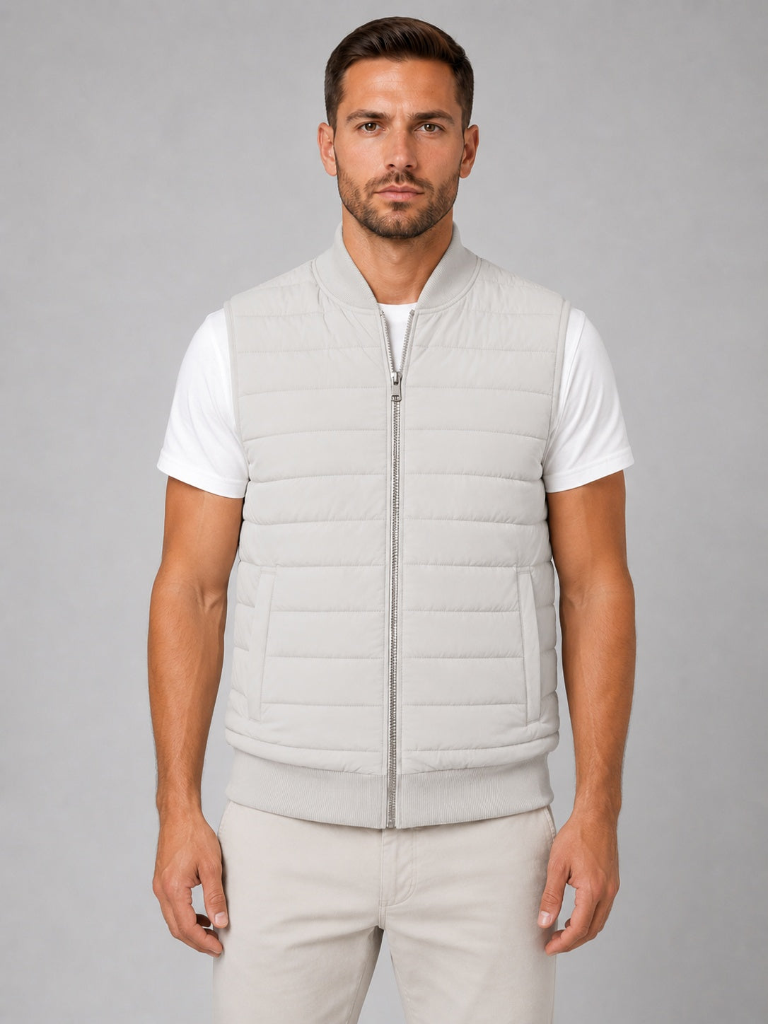 Miles | Men's Quilted Vest Stand Collar Zip Up Puffer