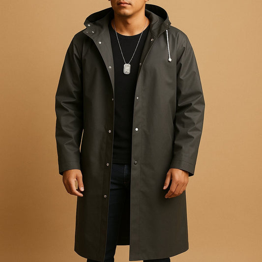 Tristan | Men's Long Waterproof Jacket Hooded Rain Coat