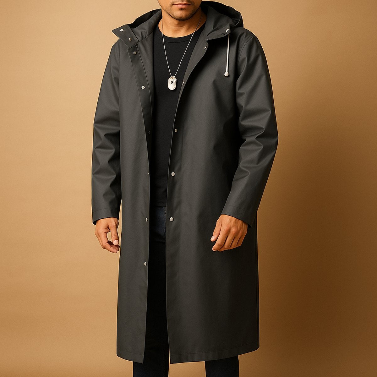 Tristan | Men's Long Waterproof Jacket Hooded Rain Coat