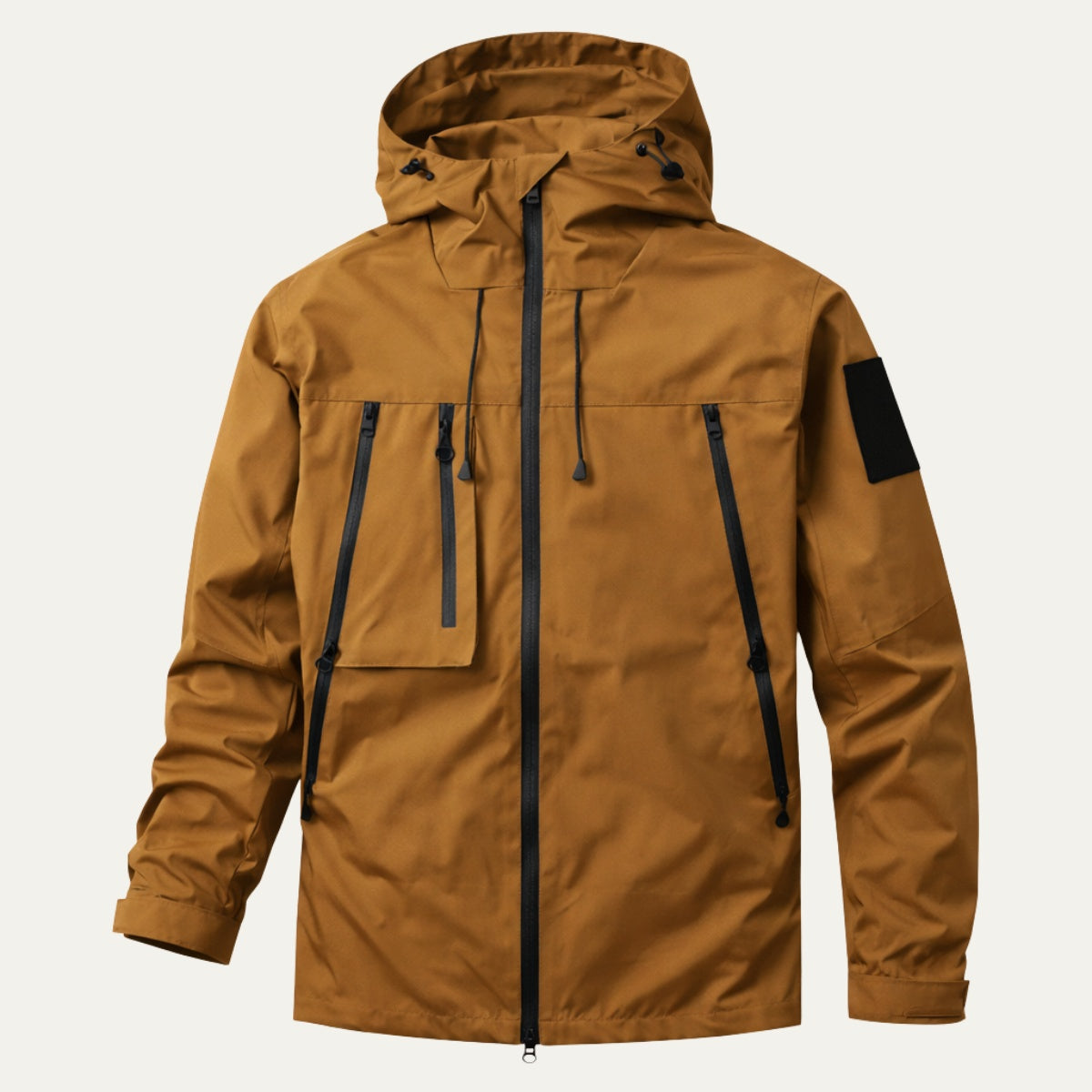 Men's Water Resistant Military Jacket Hooded Multi Pocket