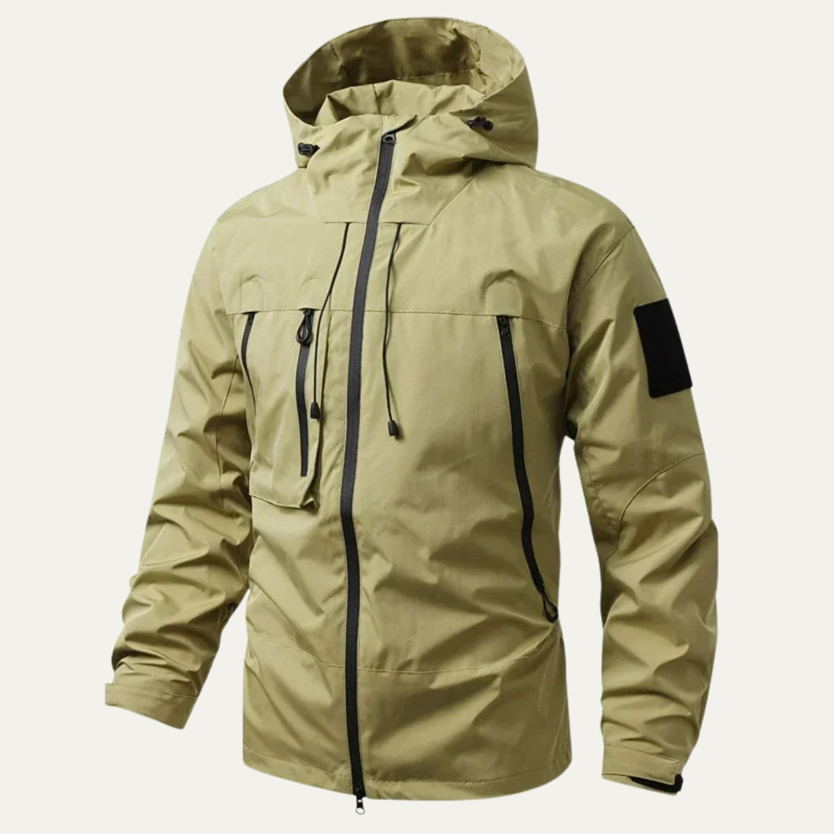 Men's Water Resistant Military Jacket Hooded Multi Pocket