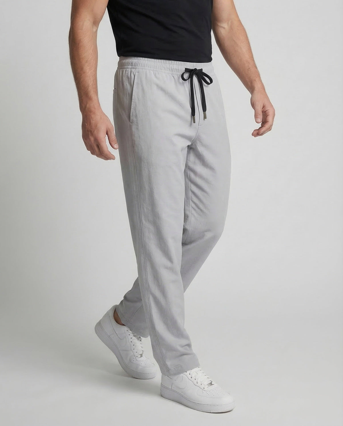 Men's Cotton Sweatpants Straight Leg Elastic Waist