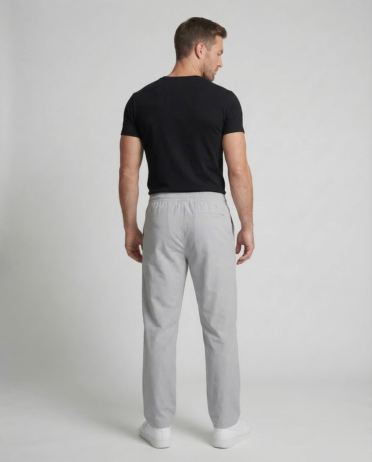 Men's Cotton Sweatpants Straight Leg Elastic Waist