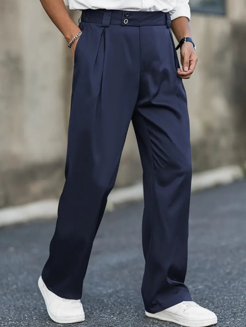 Philip | Men's Relaxed Pleated Pants Double Button