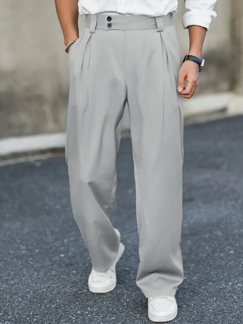 Philip | Men's Relaxed Pleated Pants Double Button