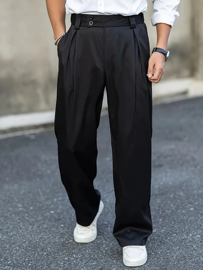 Philip | Men's Relaxed Pleated Pants Double Button
