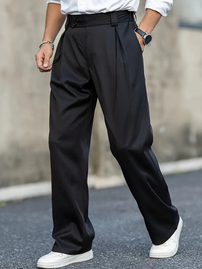 Philip | Men's Relaxed Pleated Pants Double Button