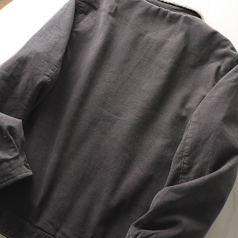 Men's Sherpa Lined Corduroy Jacket Short Winter Coat