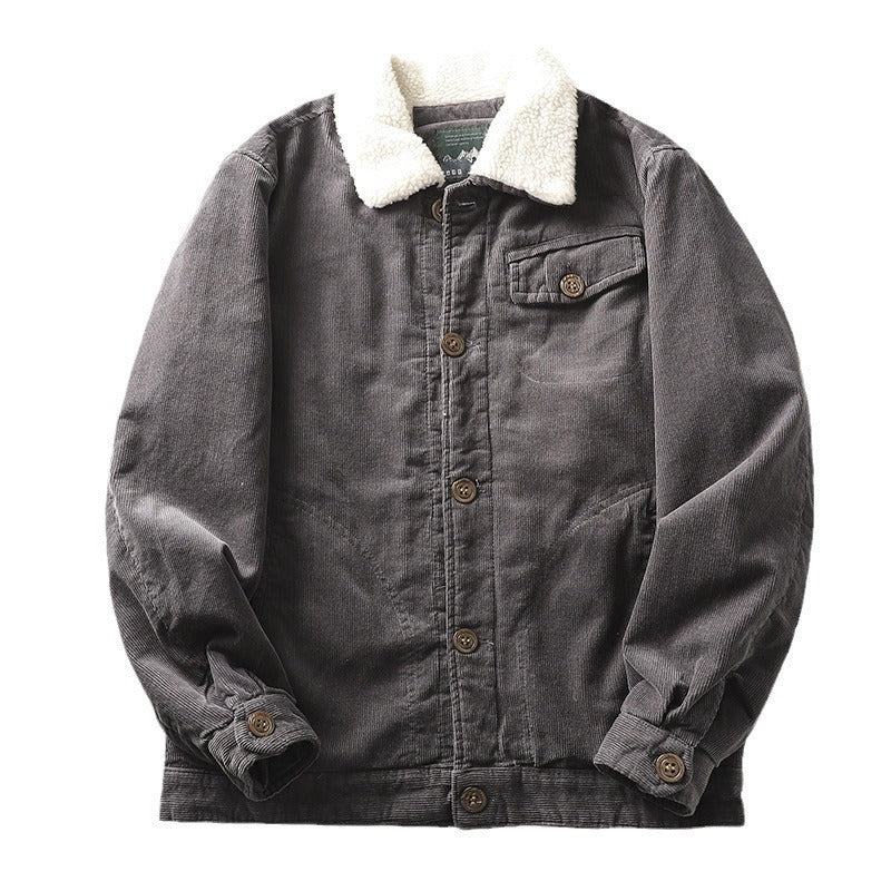 Men's Sherpa Lined Corduroy Jacket Short Winter Coat
