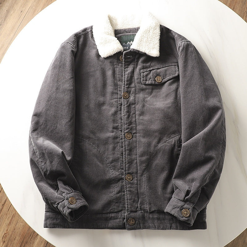 Men's Sherpa Lined Corduroy Jacket Short Winter Coat