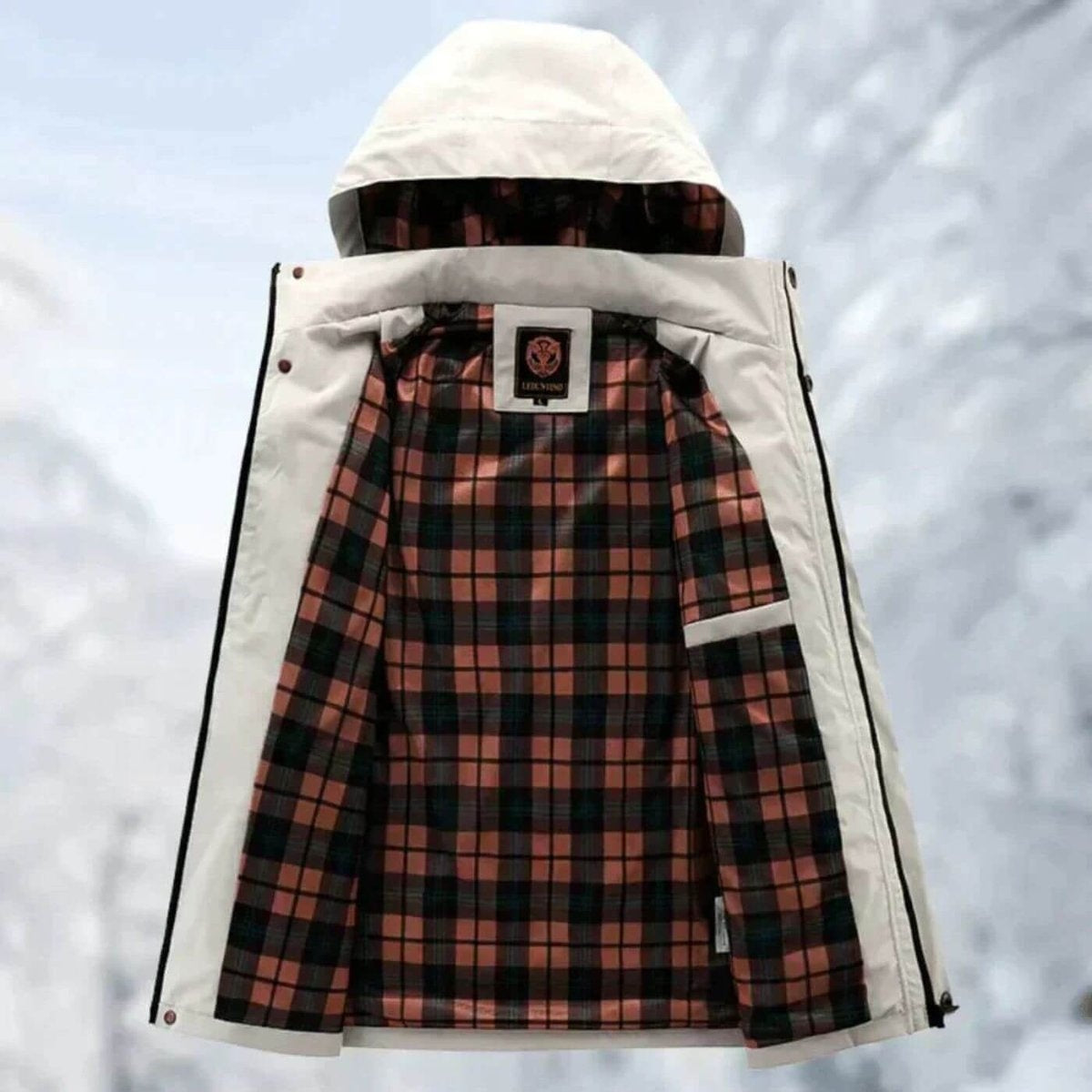 Men's Waterproof Rain Jacket Hooded Multi Pocket