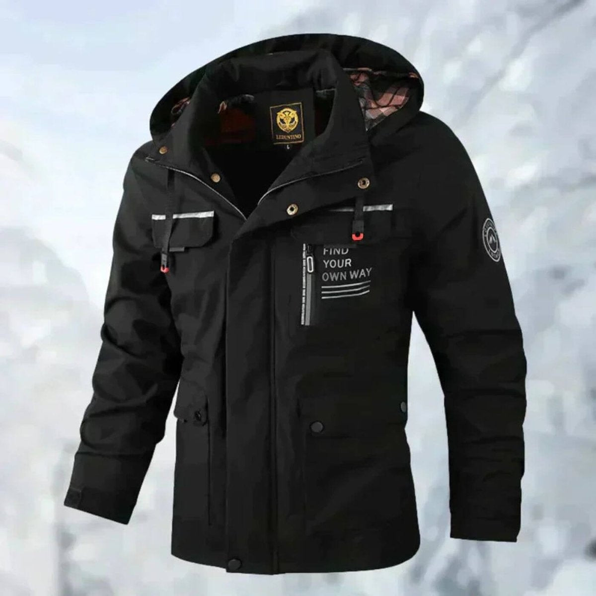 Men's Waterproof Rain Jacket Hooded Multi Pocket