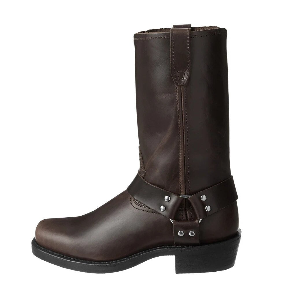 Joseph | Men's Leather Cowboy Boots Mid Calf Harness