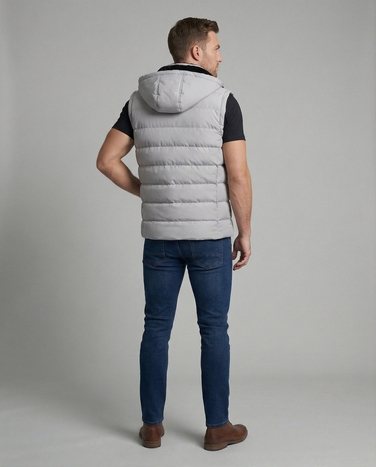 Adrian | Men's Hooded Puffer Vest Sleeveless Quilted