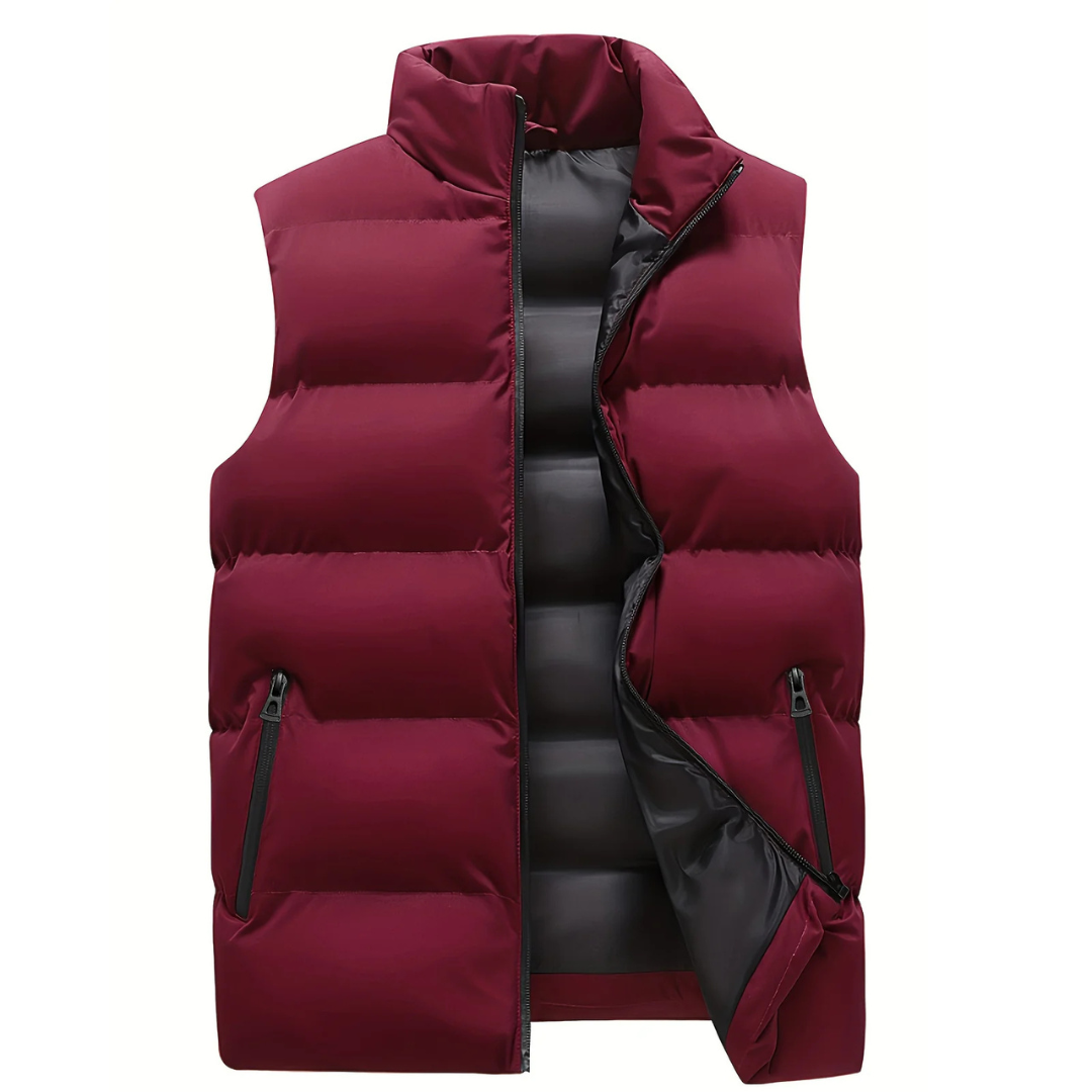 Byron | Men's Puffer Vest Stand Collar Zip Up