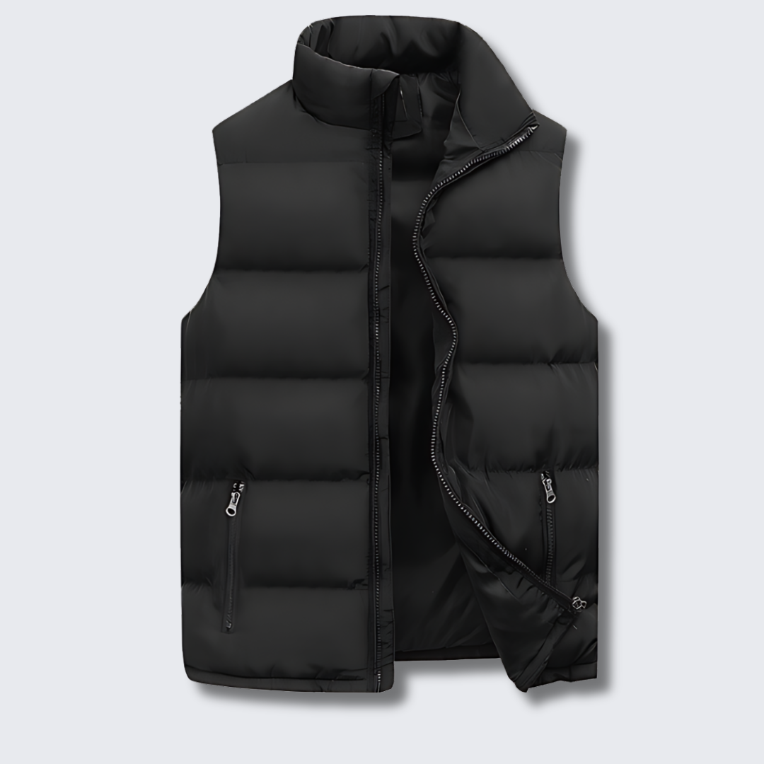 Byron | Men's Puffer Vest Stand Collar Zip Up