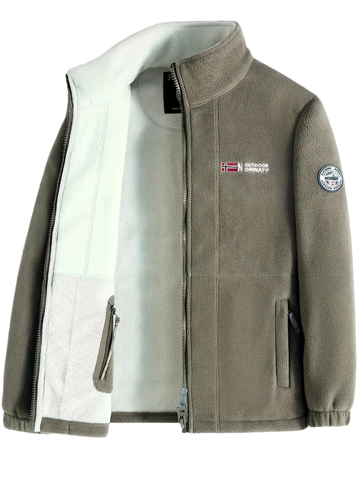 Men's Fleece Jacket Full Zip Stand Collar