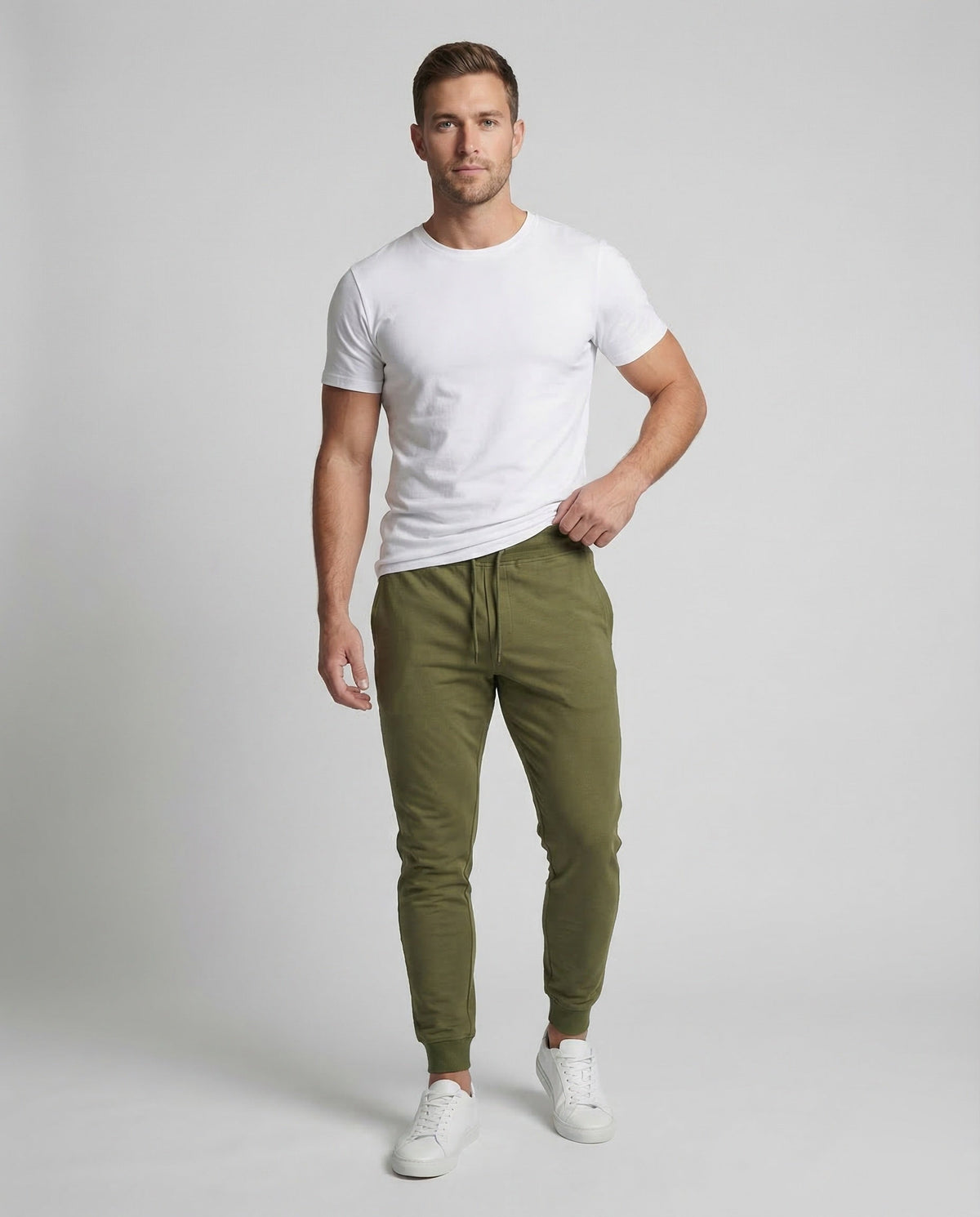 Men's Cotton Sweatpants Tapered Cuffed Joggers