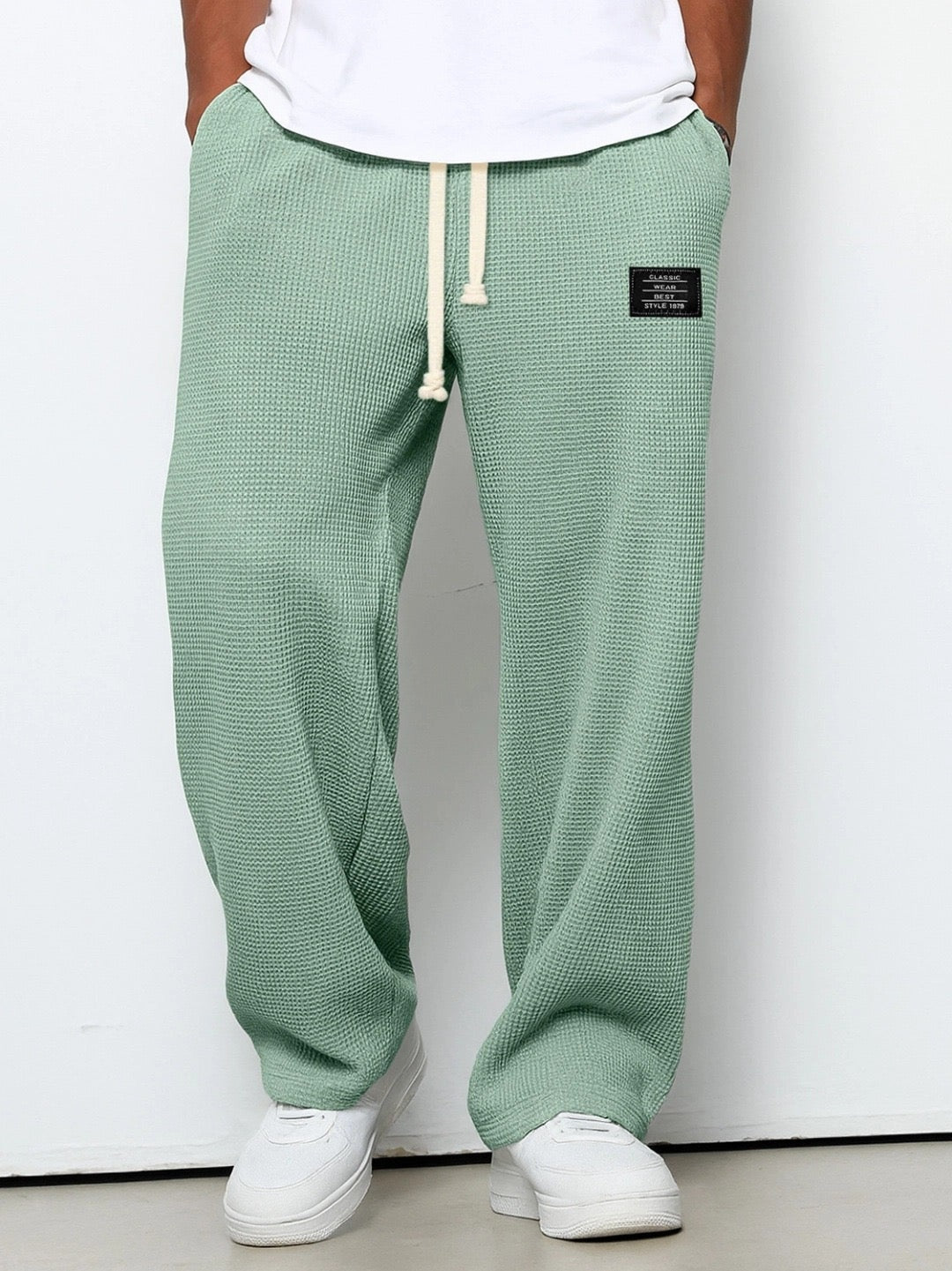 Micah | Men's Waffle Knit Sweatpants Relaxed Fit Drawstring