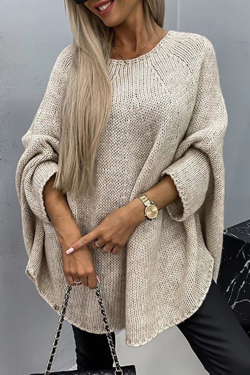Avery | Women's Oversized Batwing Sweater Crew Neck Knit