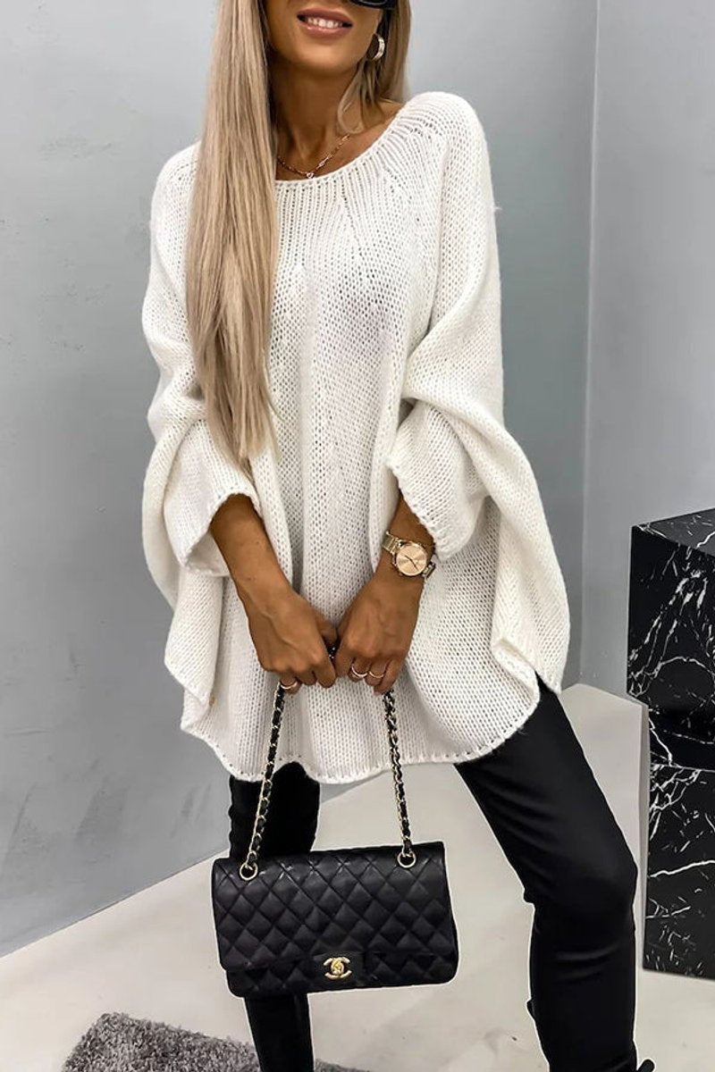 Avery | Women's Oversized Batwing Sweater Crew Neck Knit