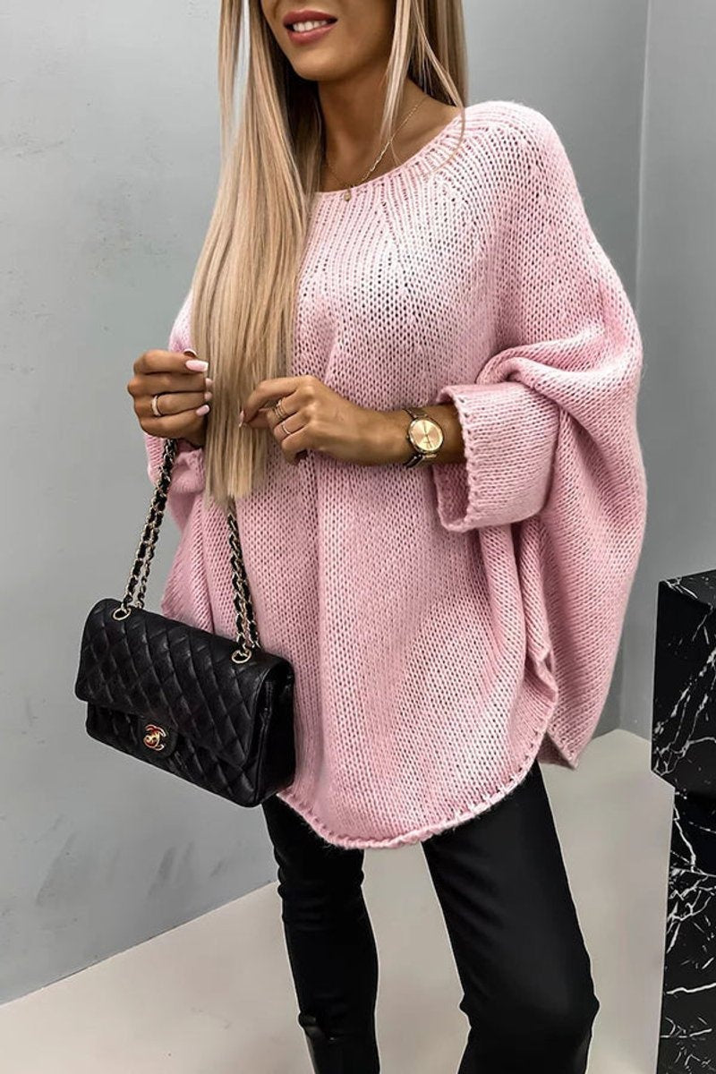 Avery | Women's Oversized Batwing Sweater Crew Neck Knit