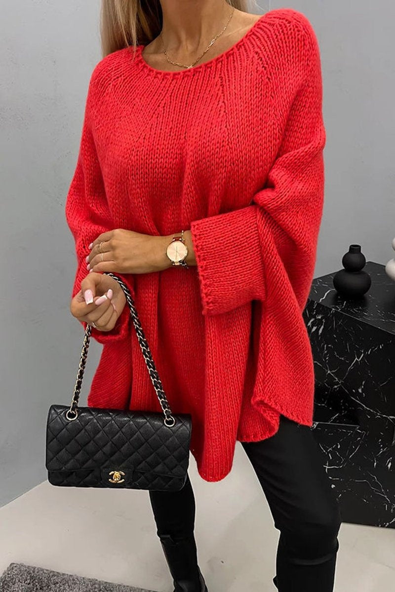 Avery | Women's Oversized Batwing Sweater Crew Neck Knit